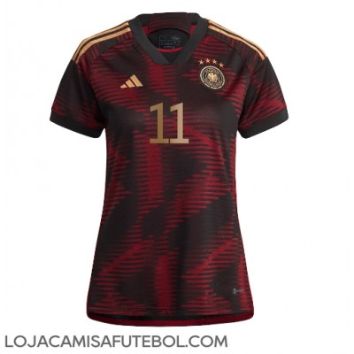 Camisa de Futebol Alemanha Mario Gotze #11 Equipamento Secundário Mulheres Mundo 2022 Manga Curta